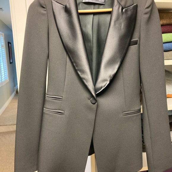 NWOT - Zara Black Tuxedo Suit Jacket - Picture 2 of 3